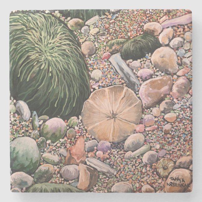 Porta-copo De Pedra Modern Home Decor BEACH (Frente)