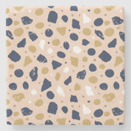 Porta-copo De Pedra Modern Organic Terrazzo | Abstract Stone Mosaic