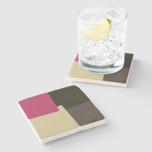 Porta-copo De Pedra Modern Retro Cores Geométricas #39