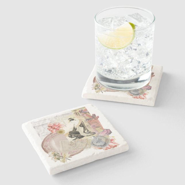 Porta-copo De Pedra Modern Ukiyo-e Art (Lateral)