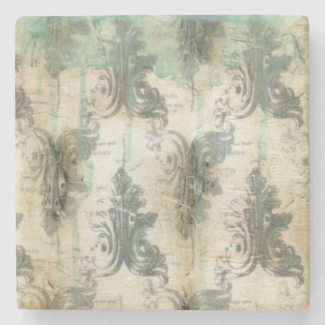 Porta-copo De Pedra Moderno Fleur De Lis Design (Frente)