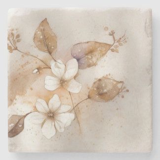 Porta-copo De Pedra Moderno Floral Orgânico Luxo Silencioso