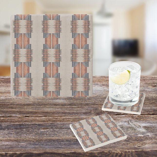 Porta-copo De Pedra Moderno Taupe Denim e Feira (Criador carregado)