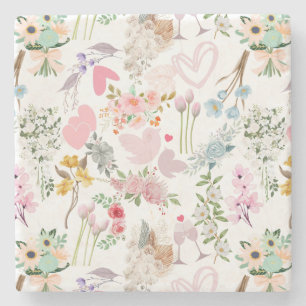 Porta-copo De Pedra Moedas de Casamento Pastel 02