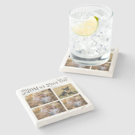 Porta-copo De Pedra Mom We Love You Dog Family 4 Photos Mothers Day