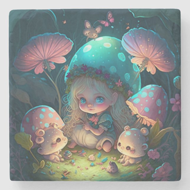 Porta-copo De Pedra Momentos de elfo mágico (Frente)