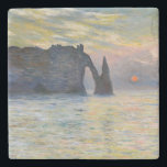 Porta-copo De Pedra Monet - Manneport, Cliff em Etretat, Sunset<br><div class="desc">Manneport,  Cliff em Etretat,  Sunset/Etretat,  couchant solene - Claude Monet,  1883</div>