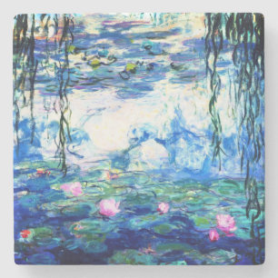 Porta-copo De Pedra Monet Pink Water Lily Stone Porta copos