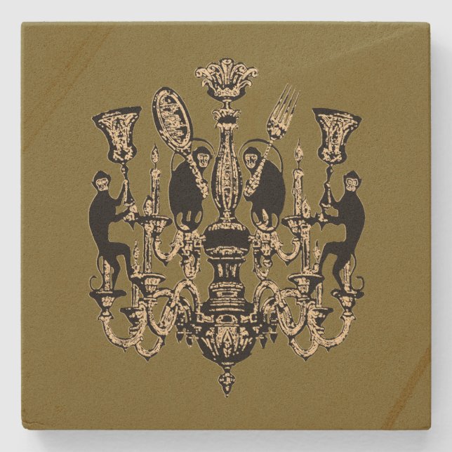 Porta-copo De Pedra Monkey Business - MUDAR COR / (Frente)