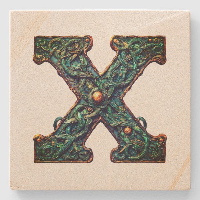 Porta-copo De Pedra Monograma (Frente)