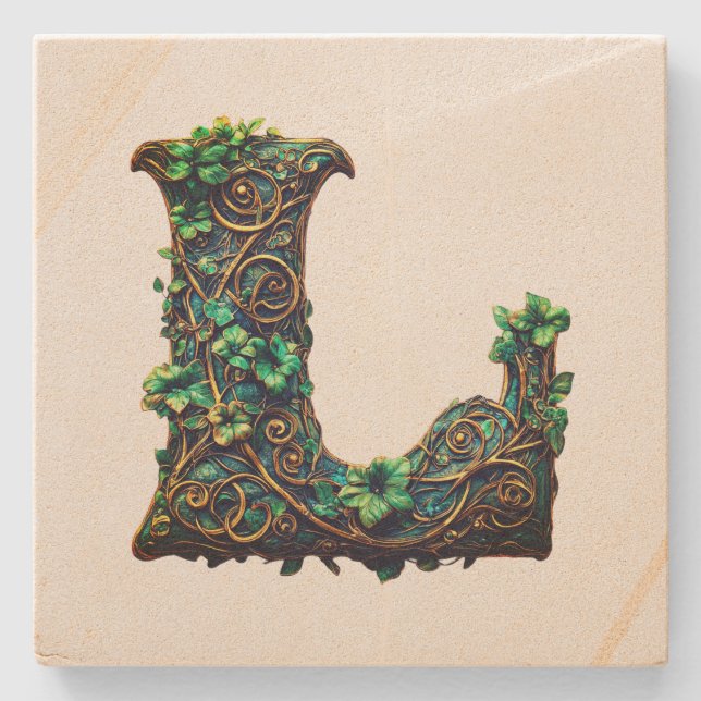 Porta-copo De Pedra Monograma (Frente)