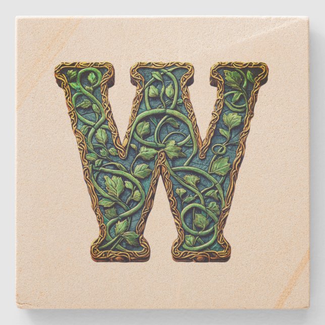 Porta-copo De Pedra Monograma (Frente)