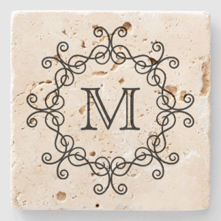 Porta-copo De Pedra Monograma bonito elegante