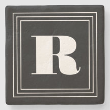 Monograma de 3 Quadros | Preto e branco