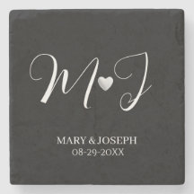 Monograma de Casamento Preto e Branco Personalizad