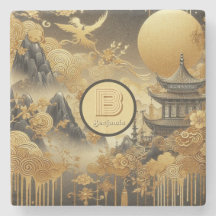 Monograma de Desvio de Ouro Falsa de Pintura Chine