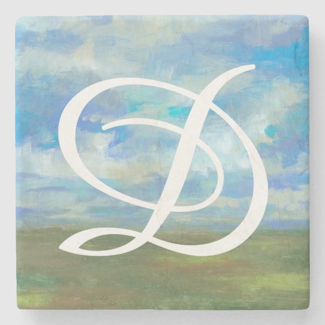 Porta-copo De Pedra Monograma | Dia II Brilhante (Frente)