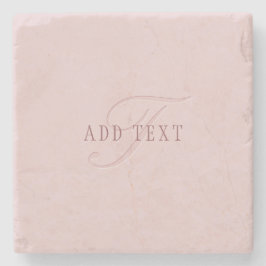 Porta-copo De Pedra Monograma Elegante | Ouro Rosa