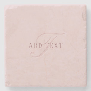 Porta-copo De Pedra Monograma Elegante   Ouro Rosa