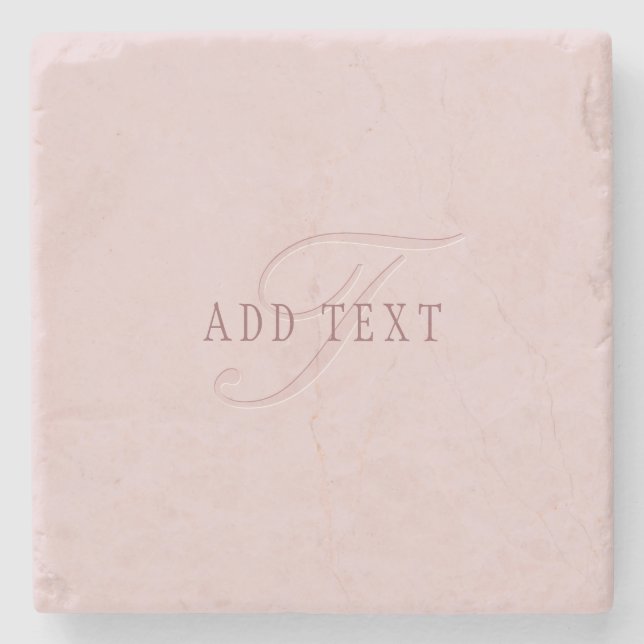 Porta-copo De Pedra Monograma Elegante | Ouro Rosa (Frente)