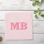 Porta-copo De Pedra Monograma Inicial, Vermelho Cor-de-Rosa Moderno Mi<br><div class="desc">Porta copos de Monograma Inicial Mínimo Vermelho Cor-de-rosa. Crie as suas próprias portas copos personalizadas com o nome inicial personalizado.</div>