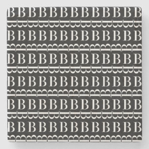 Porta-copo De Pedra Monograma - Letra inicial B