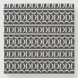 Porta-copo De Pedra Monograma - Letra Inicial D