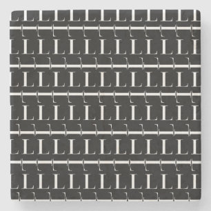 Porta-copo De Pedra Monograma - Letra inicial L