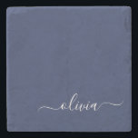 Porta-copo De Pedra Monograma marinho Azul e Branco Moderno<br><div class="desc">Apresentando nossa Coleção de Monogramas Modernos Azul e Branco: Eleve sua decoração caseira com nossa sofisticada coleção com um esquema de cores azul e branco do marinho contemporâneo. Cada peça é trabalhada meticulosamente para exudir elegância e estilo, perfeito para adicionar um toque de talento moderno a qualquer sala. Quer você...</div>