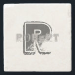 Porta-copo De Pedra Monograma Modelo de Elegante Moderno<br><div class="desc">Porta copos de pedra de Design criativa moderna Elegante monograma.</div>