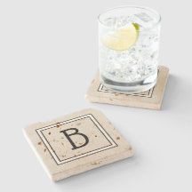 Monograma Moderno Chic Personalizado Bege, Preto e