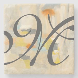 Porta-copo De Pedra Monograma  Sagrado II