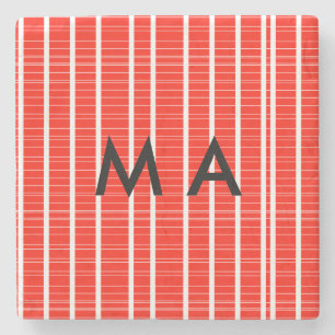 Porta-copo De Pedra Monograma simples adicione a letra do seu nome hom