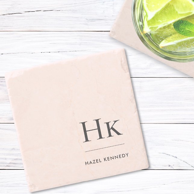 Porta-copo De Pedra Monograma - Simples Feminina - Lente Rosa (Criador carregado)