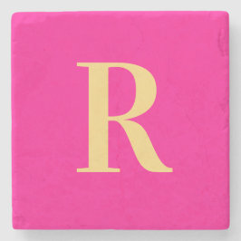 Porta-copo De Pedra Monograma Simples Moderno