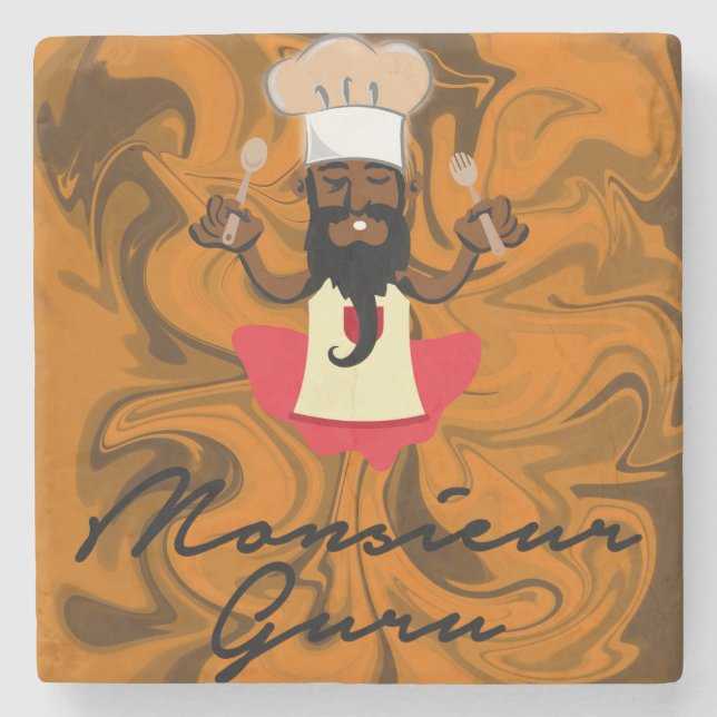 Porta-copo De Pedra Monsieur Guru (Frente)