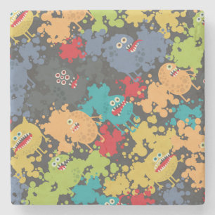 Porta-copo De Pedra Monstros engraçados fofos