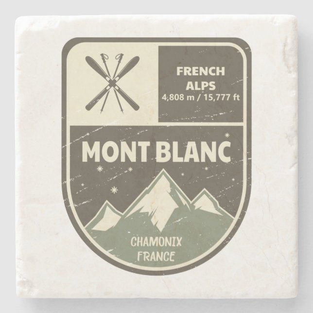 Porta-copo De Pedra Mont Blanc French Alps Chamonix França  (Frente)