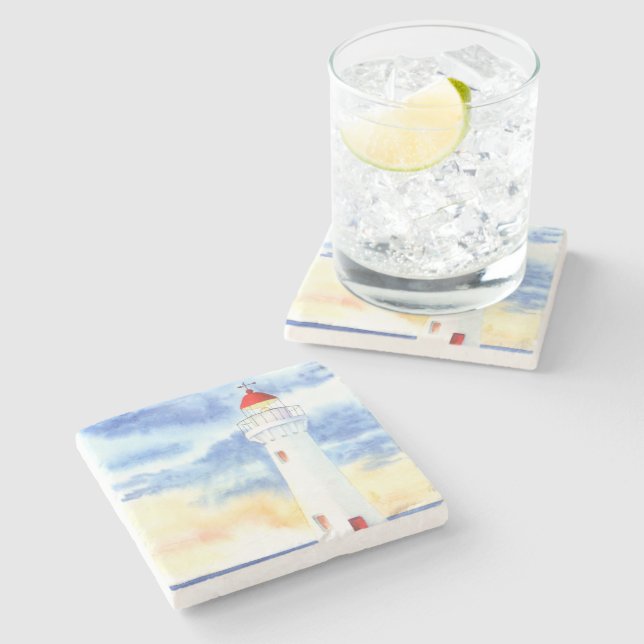 Porta-copo De Pedra Montanhas do farol náutico (Lateral)