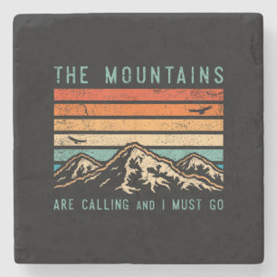 Porta-copo De Pedra Montanhas estão Chamando & Eu Devo Ir Retro Vintag