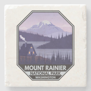 Porta-copo De Pedra Monte Rainier National Park Washington Cabin Retro