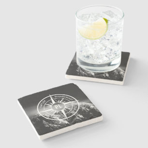Porta-copo De Pedra Montes dramáticos do emblema da estrela da Compass