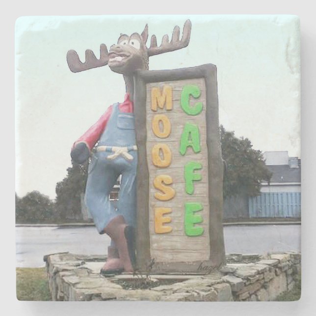 Porta-copo De Pedra Moose Cafe, Asheville, Moose Cafe (Frente)