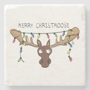 Porta-copo De Pedra Moose Cute Engraçado Natal