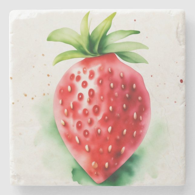 Porta-copo De Pedra Morango Vibrante (Frente)