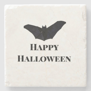 Porta-copo De Pedra Morcego preto feliz Halloween adicionar texto nome