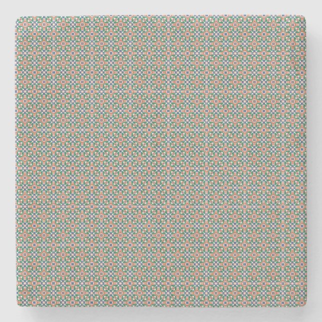 Porta-copo De Pedra Moroccan Zellige Pattern Geometric Coaster (Frente)