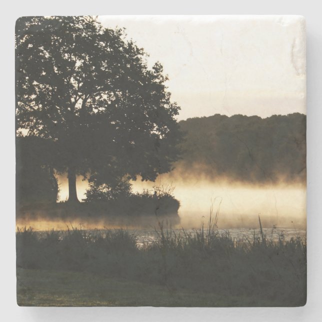 Porta-copo De Pedra Mosteiro de Cena do Lago Morning (Frente)