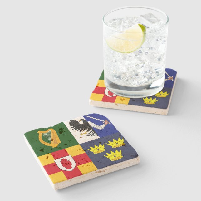 Porta-copo De Pedra Mostre as cores - Braços da Irlanda (Lateral)