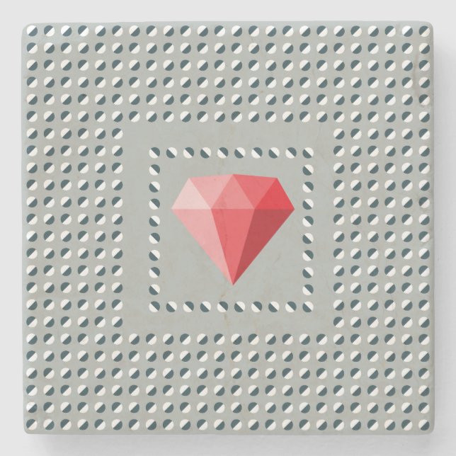 Porta-copo De Pedra Motif dansant Illusion d'optique Rubis  (Frente)